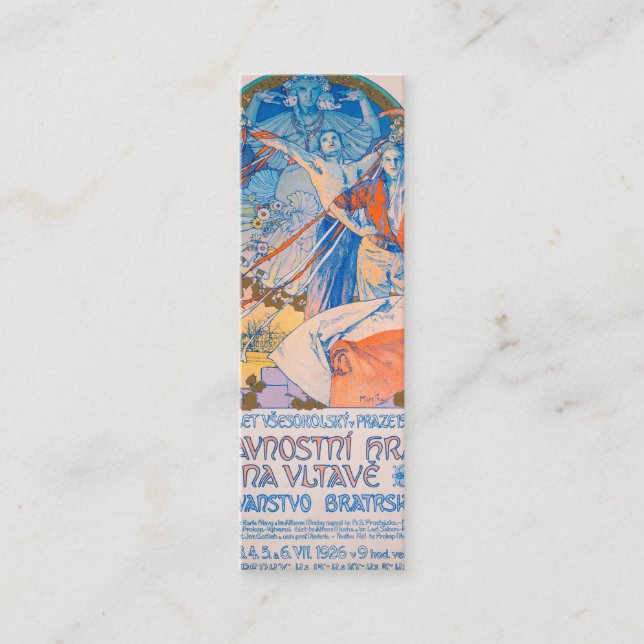 Alphonse Mucha for Sokol Festival (1926) Mini Business Card (Front)
