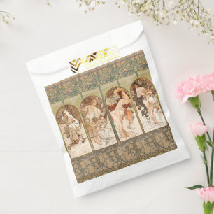 Alphonse Mucha Four Seasons 1897 Art Nouveau Panel Favour Bags