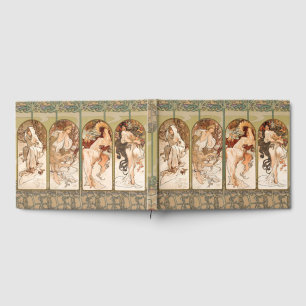 Alphonse Mucha Four Seasons 1897 Art Nouveau Panel Guest Book