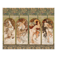 Alphonse Mucha Four Seasons 1897 Art Nouveau Panel