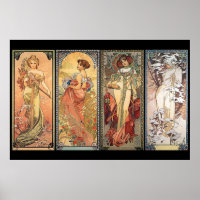 Alphonse Mucha Four Seasons