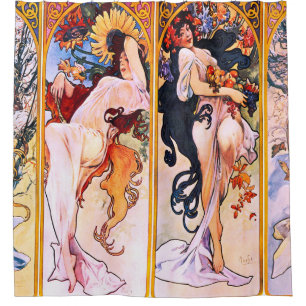 Alphonse Mucha - Four Seasons Shower Curtain
