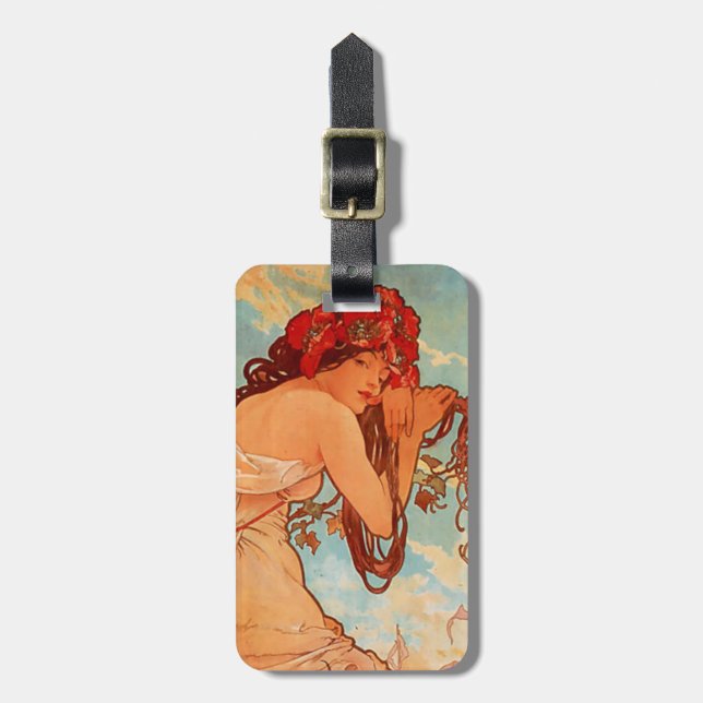 Alphonse Mucha, Four Seasons, Summer Luggage Tag (Front Vertical)