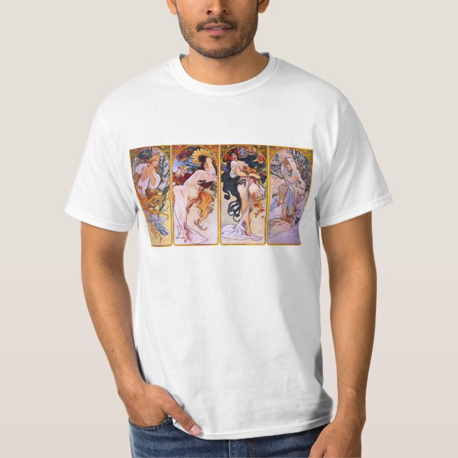 Alphonse Mucha Four Seasons T-shirt (Front)
