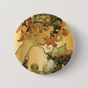 Alphonse Mucha ~ Fruit. 1897 6 Cm Round Badge