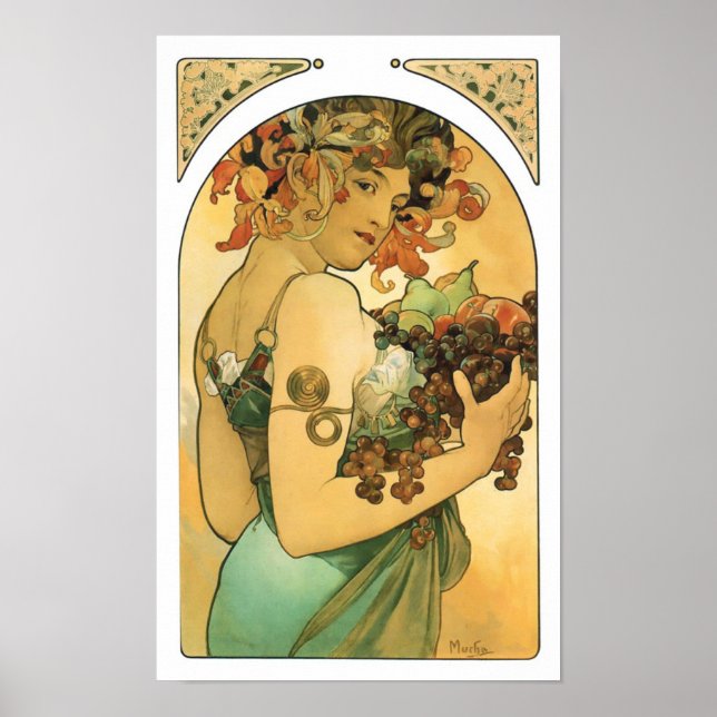 Alphonse Mucha ~ Fruit ( 1897 ) Poster (Front)