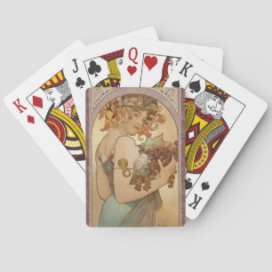 Alphonse Mucha Fruit Art Nouveau Vintage Maiden Playing Cards