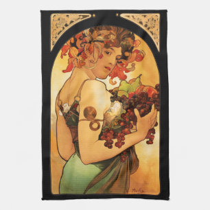 Alphonse Mucha Fruit Kitchen Towel