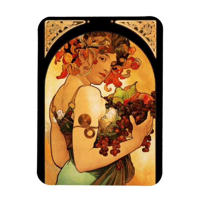 Alphonse Mucha Fruit Magnet (Vertical)