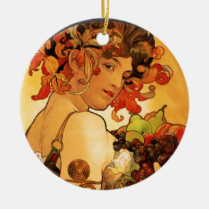 Alphonse Mucha Fruit Ornament