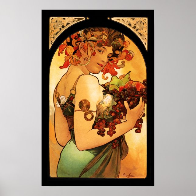Alphonse Mucha Fruit Poster (Front)