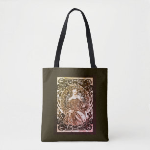Alphonse Mucha Girl Art Nouveau Tote