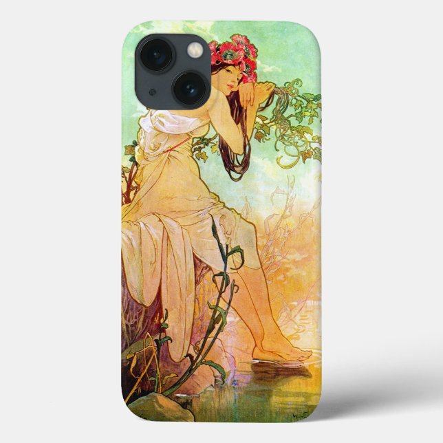 Alphonse Mucha Girl By The Pond Case-Mate iPhone Case (Back)