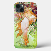 Alphonse Mucha Girl In Garden