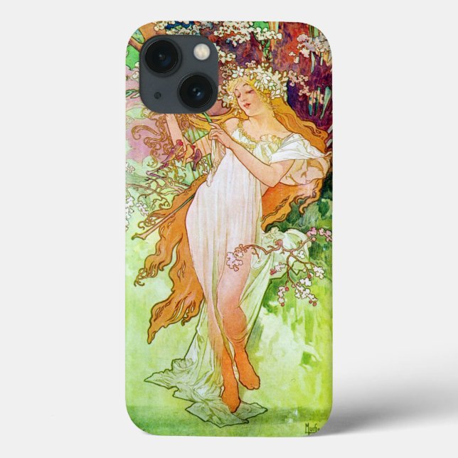 Alphonse Mucha Girl In Garden Case-Mate iPhone Case (Back)
