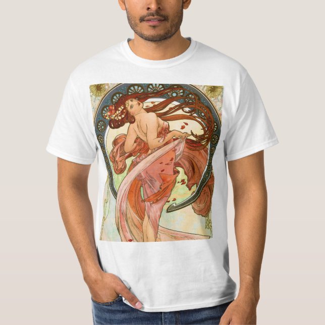Alphonse Mucha - Girly Nouveau Art - Dance T-Shirt (Front)