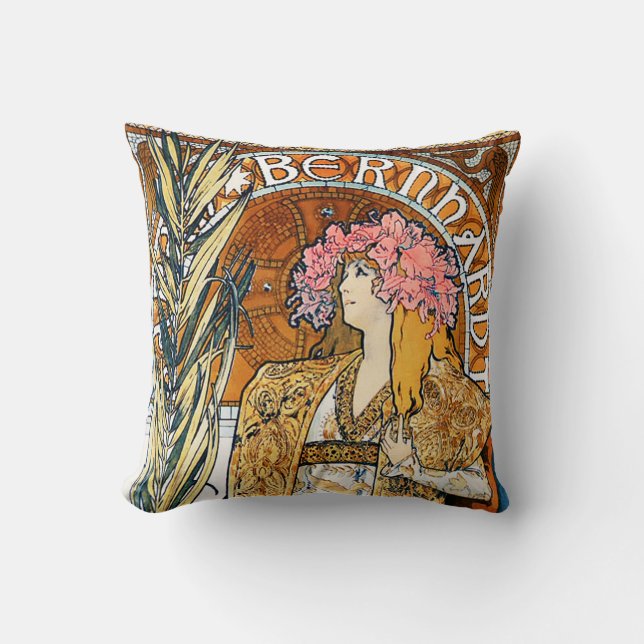 Alphonse Mucha Gismonda Pillow (Front)
