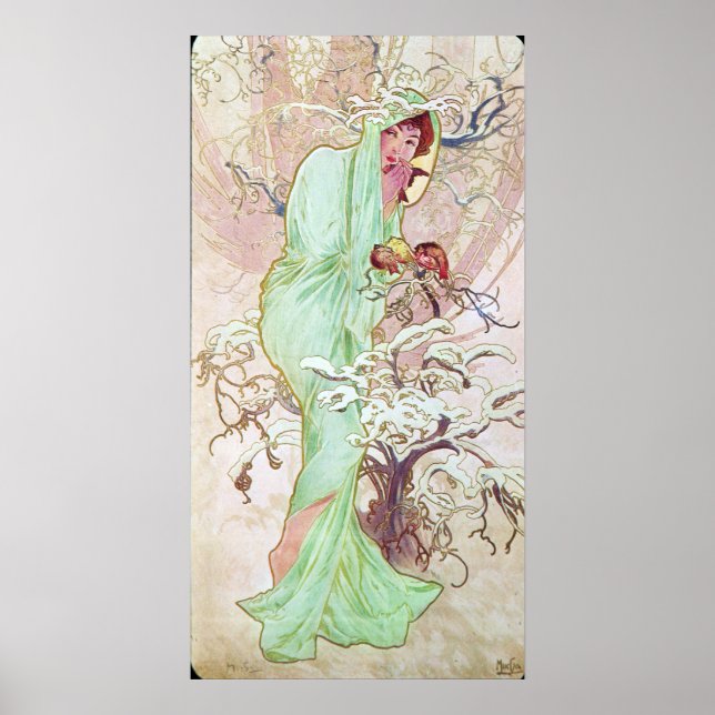 Alphonse Mucha Hiver/Winter, 1896 Poster (Front)