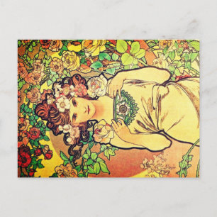Alphonse Mucha  Holiday Postcard