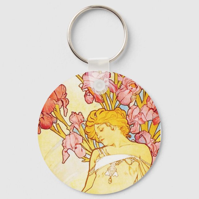 Alphonse Mucha Iris Key Chain (Front)