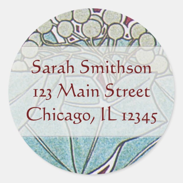 Alphonse Mucha Ivy Art Nouveau Address Labels (Front)