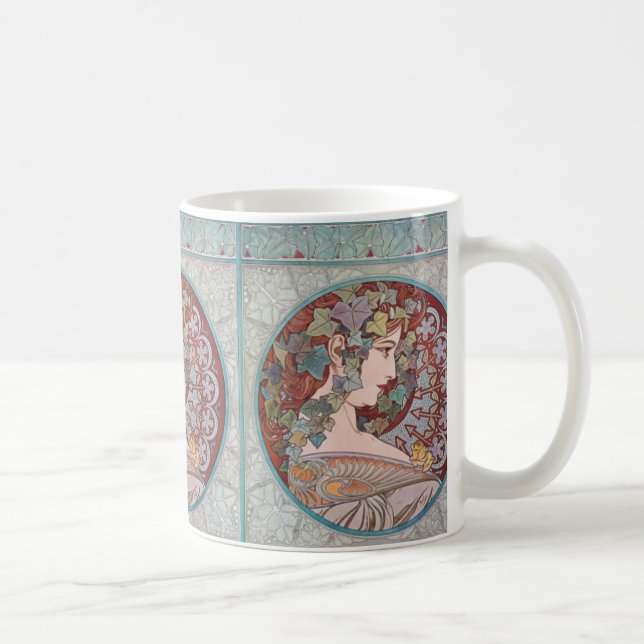 Alphonse Mucha Ivy Art Nouveau Coffee Mug (Right)