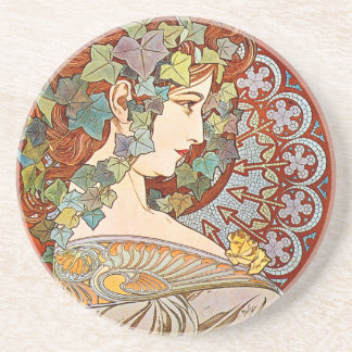 Alphonse Mucha Ivy Coaster