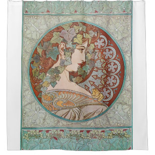Alphonse Mucha - Ivy Shower Curtain