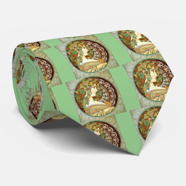Alphonse Mucha , “ Ivy ” Tie (Rolled)