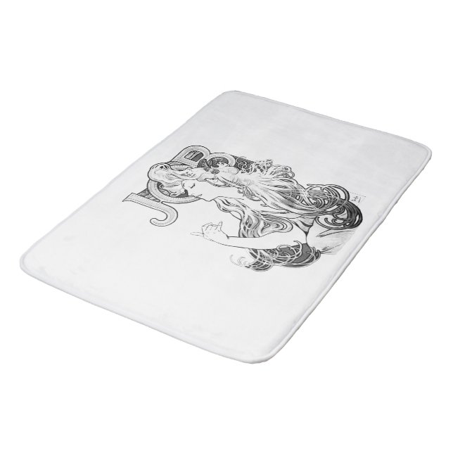 Alphonse Mucha JOB ISOGS Bath Mat (Angled)