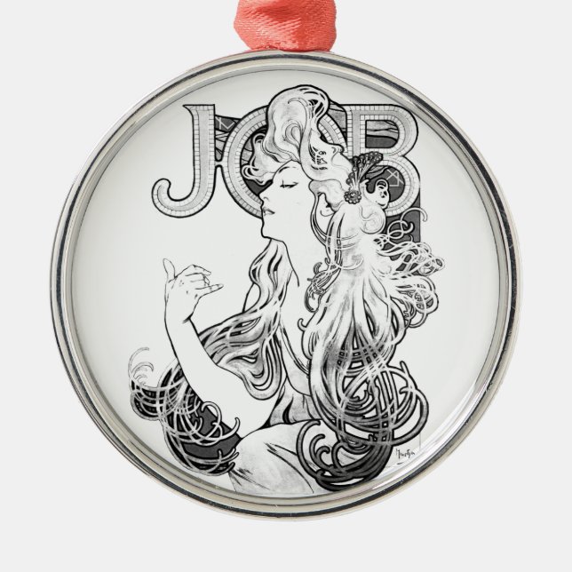 Alphonse Mucha JOB ISOGS Metal Tree Decoration (Front)