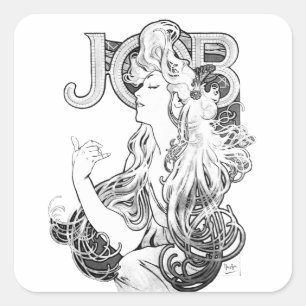 Alphonse Mucha JOB ISOGS Square Sticker