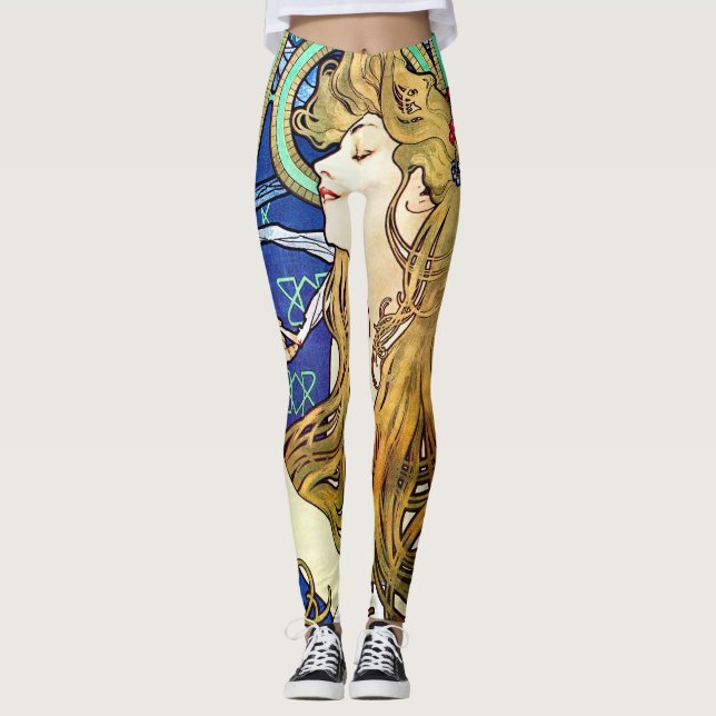 Alphonse Mucha JOB Leggings (Front)