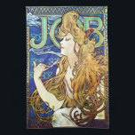 Alphonse Mucha JOB Tea Towel<br><div class="desc">Alphonse Mucha JOB: An Art Nouveau Artwork Of An Enchanting Beauty c1896

For a full line of Art Deco and Art Nouveau Reproductions visit https://rolandosgiftshop.com/alphonse-mucha-reproductions/</div>