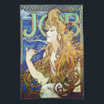 Alphonse Mucha JOB Tea Towel<br><div class="desc">Alphonse Mucha JOB: An Art Nouveau Artwork Of An Enchanting Beauty c1896

For a full line of Art Deco and Art Nouveau Reproductions visit https://rolandosgiftshop.com/alphonse-mucha-reproductions/</div>