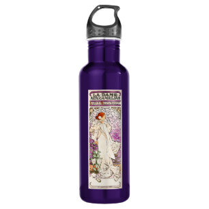 Alphonse Mucha La Dame 1896 Art Nouveau Vintage 710 Ml Water Bottle