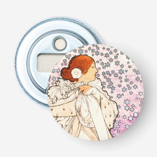 Alphonse Mucha La Dame 1896 Art Nouveau Vintage Bottle Opener