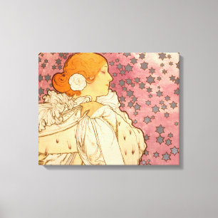 Alphonse Mucha La Dame Aux Camelias: Art Nouveau Canvas Print