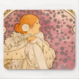 Alphonse Mucha La Dame Aux Camelias: Art Nouveau Mouse Mat
