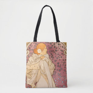 Alphonse Mucha La Dame Aux Camelias: Art Nouveau Tote Bag