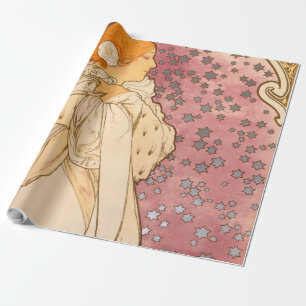 Alphonse Mucha La Dame Aux Camelias: Art Nouveau Wrapping Paper