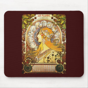 Alphonse Mucha La Plume Mouse Mat