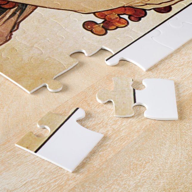 Alphonse Mucha Lady With Fruit Jigsaw Puzzle (Side)