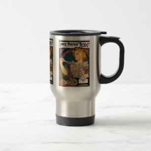Alphonse Mucha- Lance Parfum "Rodo" - Perfume Ad Travel Mug