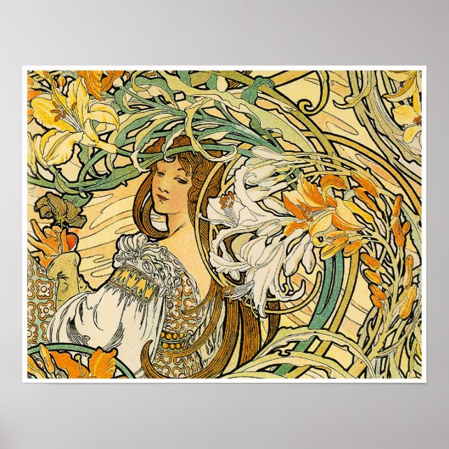 Alphonse Mucha:  Language of Flowers Poster (Front)