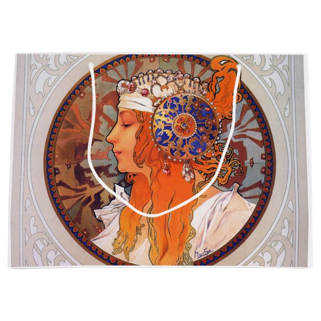Alphonse Mucha Large Gift Bag (Front)