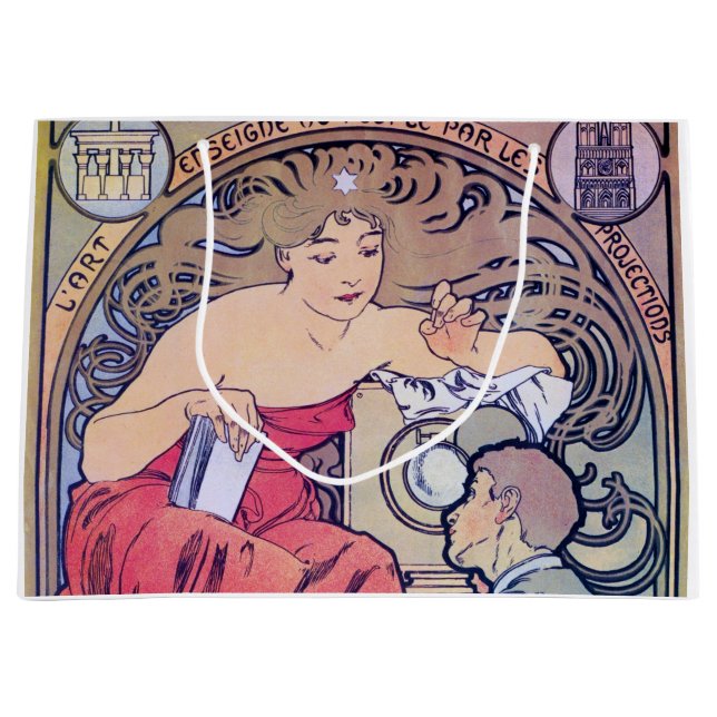 Alphonse Mucha Large Gift Bag (Front)