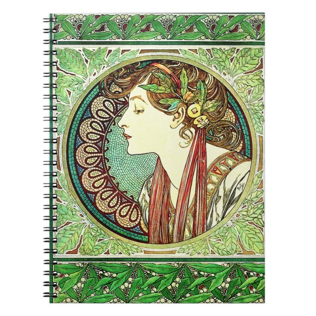 Alphonse Mucha Laurel Notebook (Front)