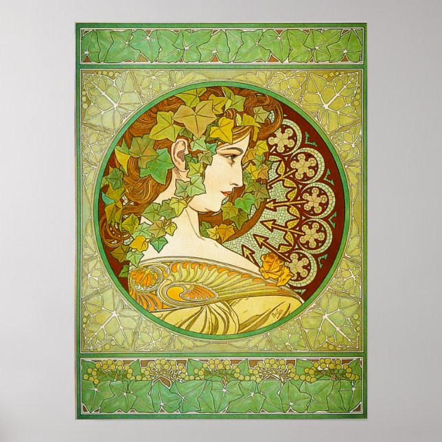 Alphonse Mucha Laurel Poster (Front)