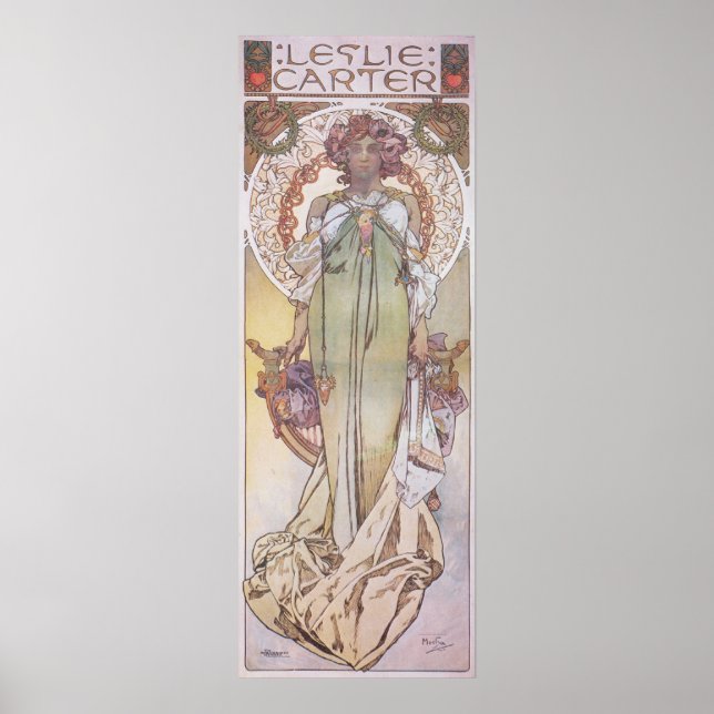 Alphonse Mucha. Leslie Carter, 1908 Poster (Front)